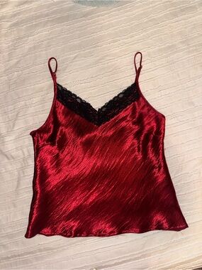 POOF New York Red Silk Lace Cami